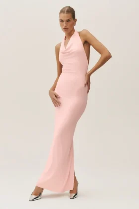Summer Soiree Halter Maxi Elbise – Güneş Işığı Pembe