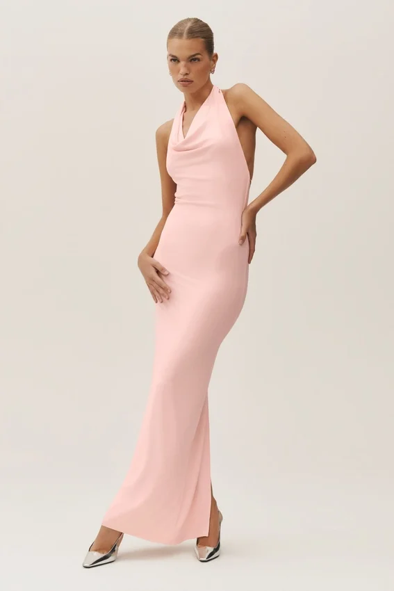 Summer Soiree Halter Maxi Elbise - Güneş Işığı Pembe