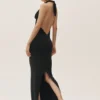 Summer Soiree Halter Maxi Elbise - Siyah