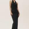 Summer Soiree Halter Maxi Elbise - Siyah