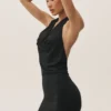 Summer Soiree Halter Maxi Elbise - Siyah