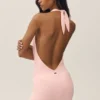 Summer Soiree Halter Mini Elbise - Güneş Işığı Pembe