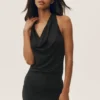 Summer Soiree Halter Mini Elbise - Siyah