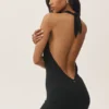 Summer Soiree Halter Mini Elbise - Siyah