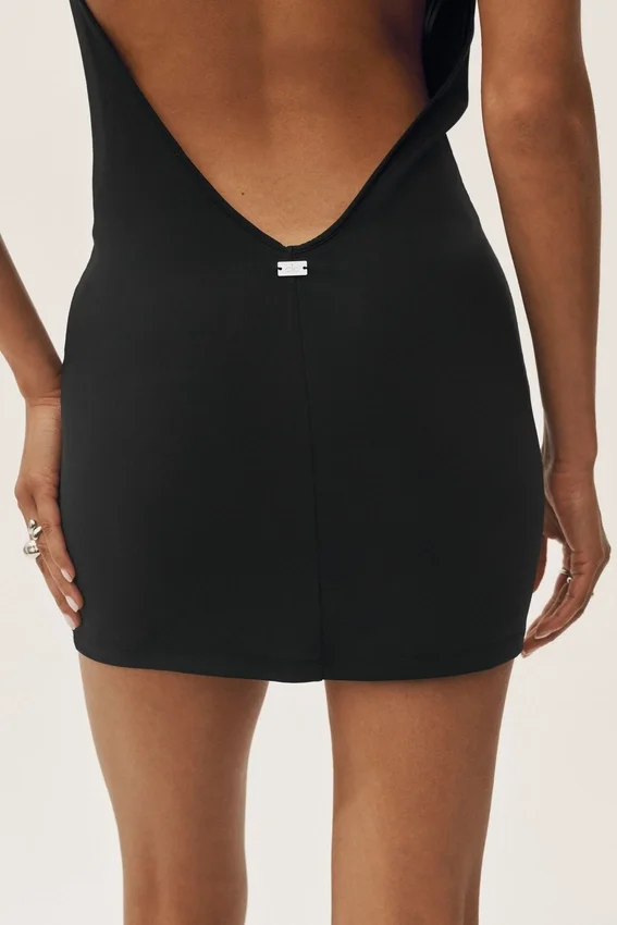 Summer Soiree Halter Mini Elbise - Siyah