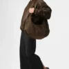 Suni Deri Premier Bomber - Espresso