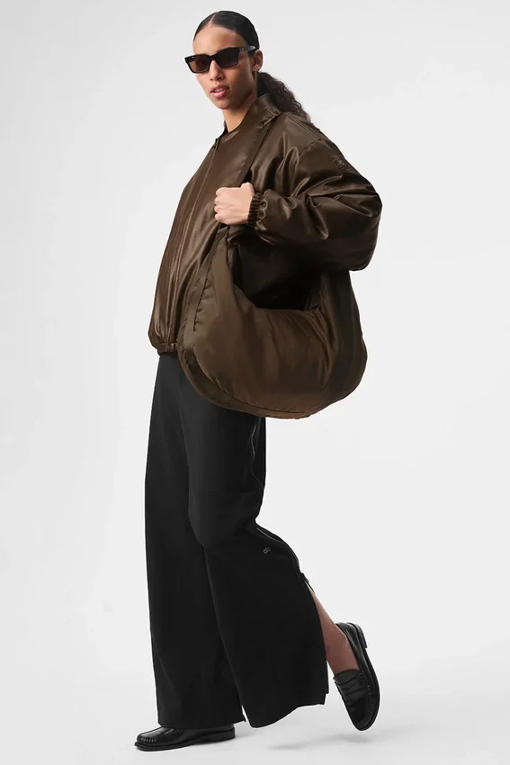Suni Deri Premier Bomber - Espresso