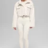 Suni Koyun Postu Snowfall Kısa Ceket - Fildişi