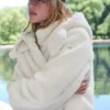 Suni Kürk Foxy Ceket - Fildişi