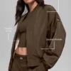 Suni Kürk Urbanite Bomber Ceket - Espresso/Fildişi