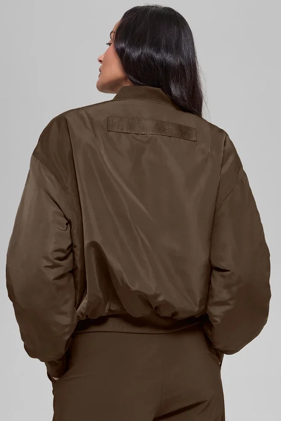 Suni Kürk Urbanite Bomber Ceket - Espresso/Fildişi