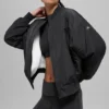 Suni Kürk Urbanite Bomber Ceket - Siyah/Fildişi