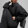 Suni Kürk Urbanite Bomber Ceket - Siyah/Fildişi