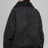 Suni Shearling Grand Ceket - Siyah