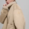 Suni Shearling Grand Ceket - Woodland Tan