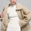 Suni Shearling Grand Ceket - Woodland Tan