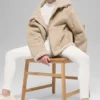 Suni Shearling Grand Ceket - Woodland Tan