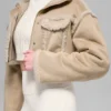 Suni Shearling Snowfall Kısa Ceket - Orman Kahvesi