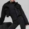 Suni Shearling Snowfall Kısa Ceket - Siyah