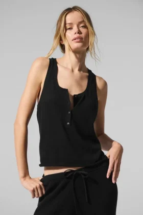 Supernatural Sweater Henley Tank - Siyah