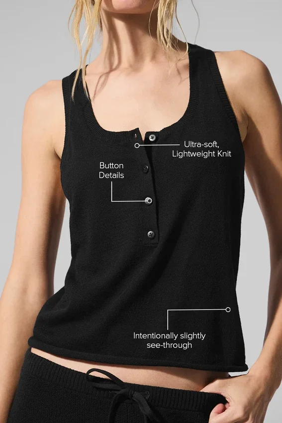 Supernatural Sweater Henley Tank - Siyah