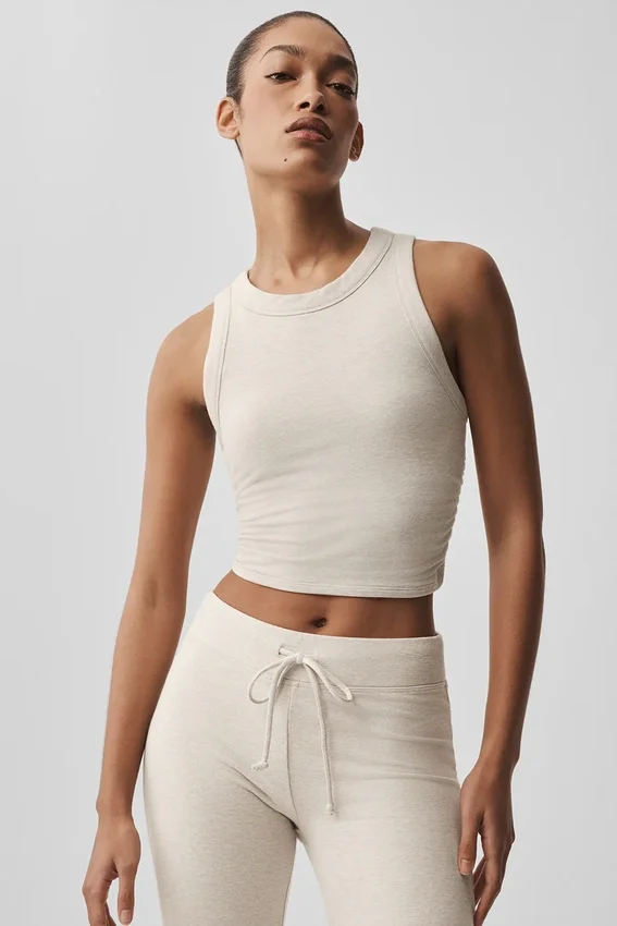 Sway Sütyenli Tank Top - Yulaf Rengi Melanj