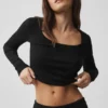 Sweater Knit Unwind Uzun Kollu - Siyah