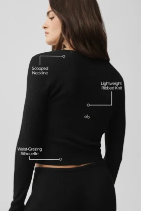 Sweater Knit Unwind Uzun Kollu – Siyah