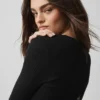 Sweater Knit Unwind Uzun Kollu - Siyah