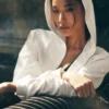 Sweet Escape Fermuarlı Kapüşonlu Kapüşonlu Sweatshirt - Fildişi