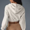 Sweet Escape Fermuarlı Kapüşonlu Kapüşonlu Sweatshirt - Fildişi