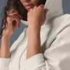 Sweet Escape Fermuarlı Kapüşonlu Kapüşonlu Sweatshirt - Fildişi