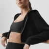 Sweet Escape Fermuarlı Kapüşonlu Kapüşonlu Sweatshirt - Siyah
