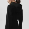 Sweet Escape Fermuarlı Kapüşonlu Kapüşonlu Sweatshirt - Siyah