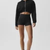 Sweet Escape Fermuarlı Kapüşonlu Kapüşonlu Sweatshirt - Siyah