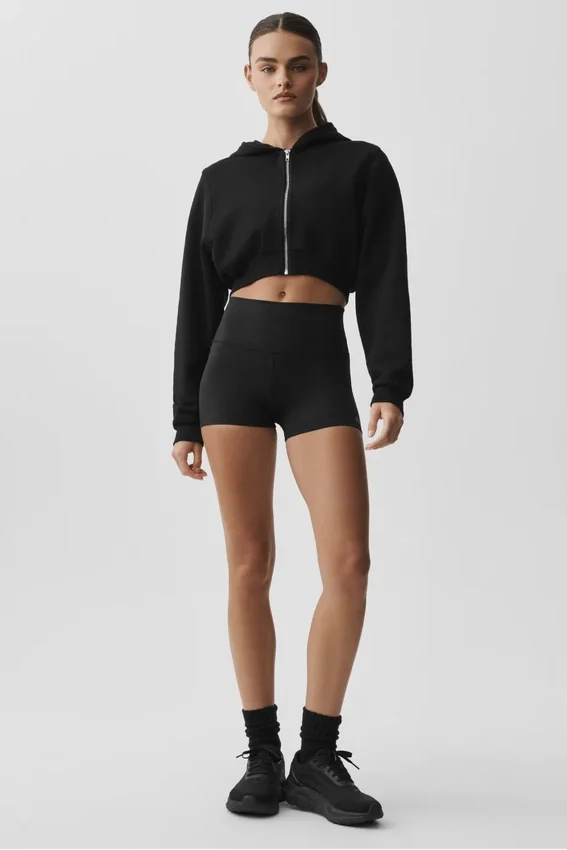 Sweet Escape Fermuarlı Kapüşonlu Kapüşonlu Sweatshirt - Siyah