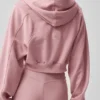 Sweet Escape Fermuarlı Kapüşonlu Kapüşonlu Sweatshirt - Vintage Pembe