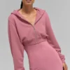 Sweet Escape Fermuarlı Kapüşonlu Sweatshirt - Pembe Yabani Gül