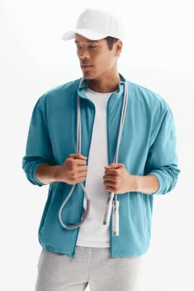 Takeaway Track Tam Fermuarlı Ceket - Blue Breeze