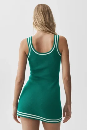 Tenis Kulubu Kazak Örgü Elbise – Emerald Isle/Fildişi