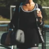Tenis Kulubu Kazak Örgü Elbise - Siyah/Fildişi