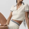 Tennis Club Kazak Örgü Hot Şort - Fildişi/Lacivert