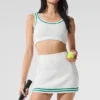 Tennis Club Kazak Örgü Sütyen - Beyaz/Ladinhavuzu Yeşili