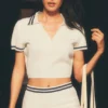 Tennis Club Örme Kısa Polo - Fildişi/Lacivert