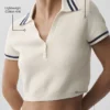 Tennis Club Örme Kısa Polo - Fildişi/Lacivert