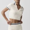 Tennis Club Örme Kısa Polo - Fildişi/Lacivert