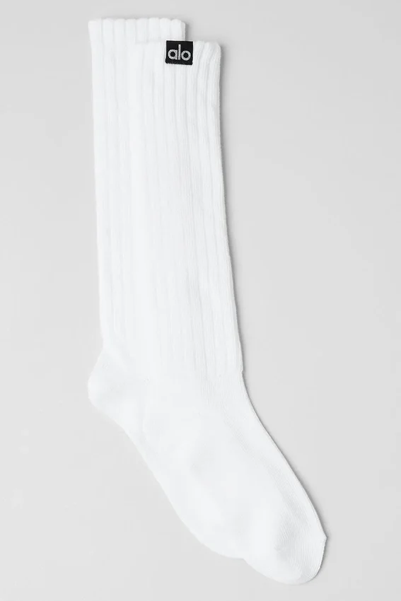 Unisex Scrunch Çorap - Beyaz