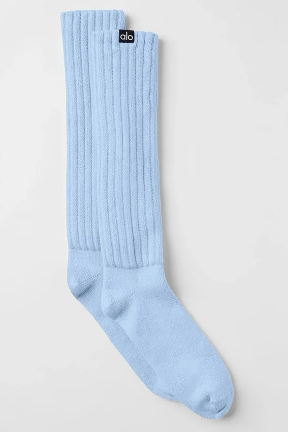 Unisex Scrunch Çorap - Deniz Kabuğu Mavisi