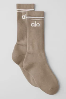 Unisex Throwback Çoraplar - Çakıl/Beyaz