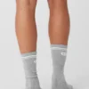 Unisex Throwback Çoraplar - Atletik Melanj Gri/Beyaz